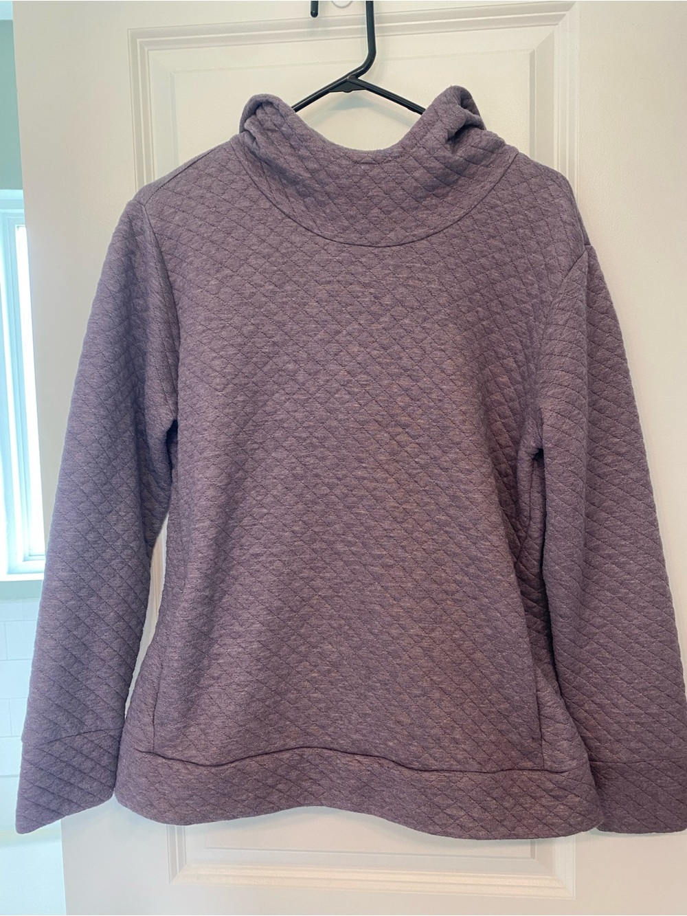 RBX Quilted Cowl Neck Sweater Heathered Purple - Lavender